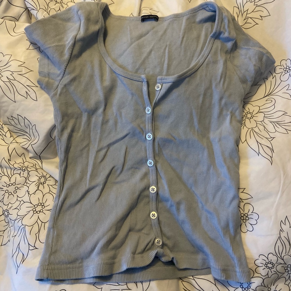 Light Blue Button-Up Brandy Melville Tee